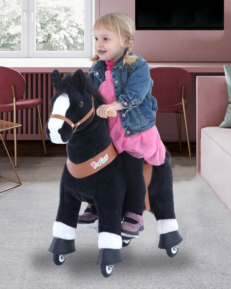 2022 Pony Cycle Ux-Series BLACK HORSE Ride-On Kids Toy WHITE HOOF - Upzy.com