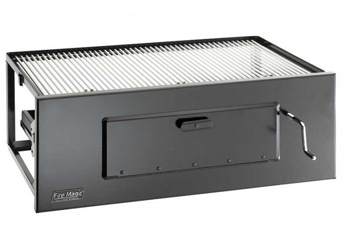 Fire Magic Legacy 30" Charcoal Slide In Built-In BBQ Grill, Lift A, 3334