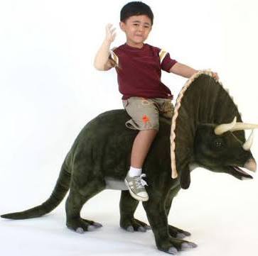 Hansa Creations Tricerotops 52"L Stuffed Animal Ride-On Dinosaur 5314 - Upzy.com