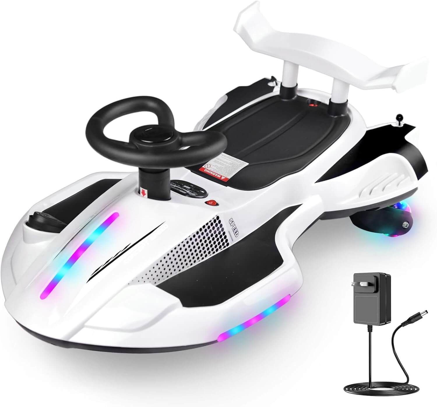 SkylineExtend 12V Swing/Wiggle Electric Ride-On Go Kart Car for Kids Ages 3+