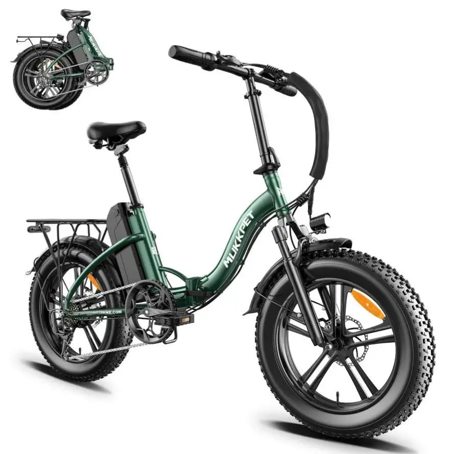 2024 Mukkpet GL 750W Peak 48V Suspension Step-Through Folding Fat Tire Electric Bike