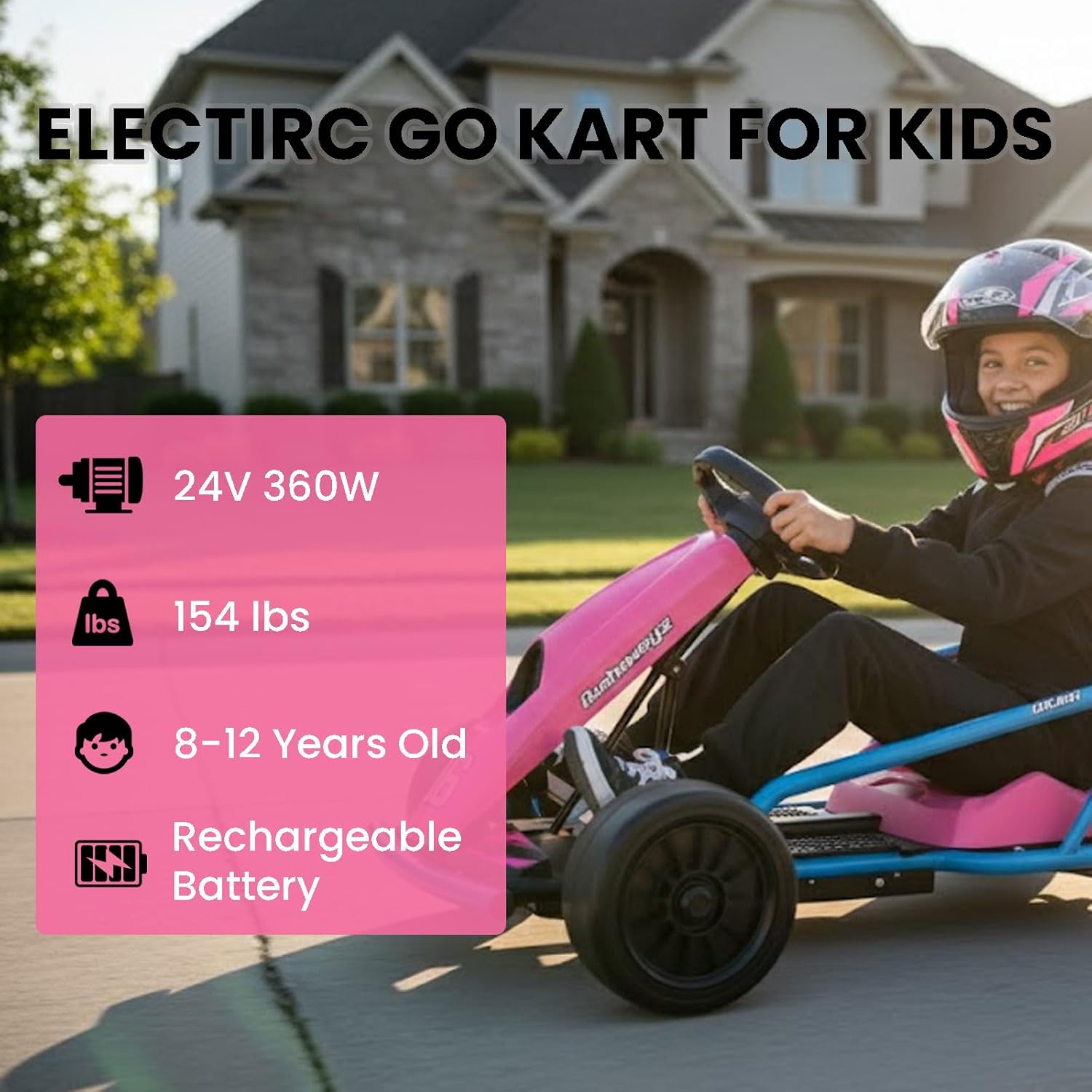 Aoshaweyz 24V 360W Drift Ride-On Electric Go-Kart
