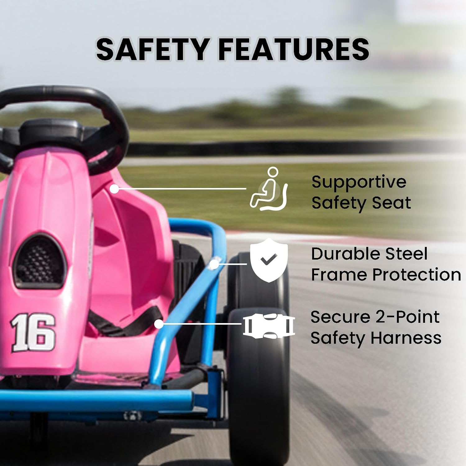 Aoshaweyz 24V 360W Drift Ride-On Electric Go-Kart