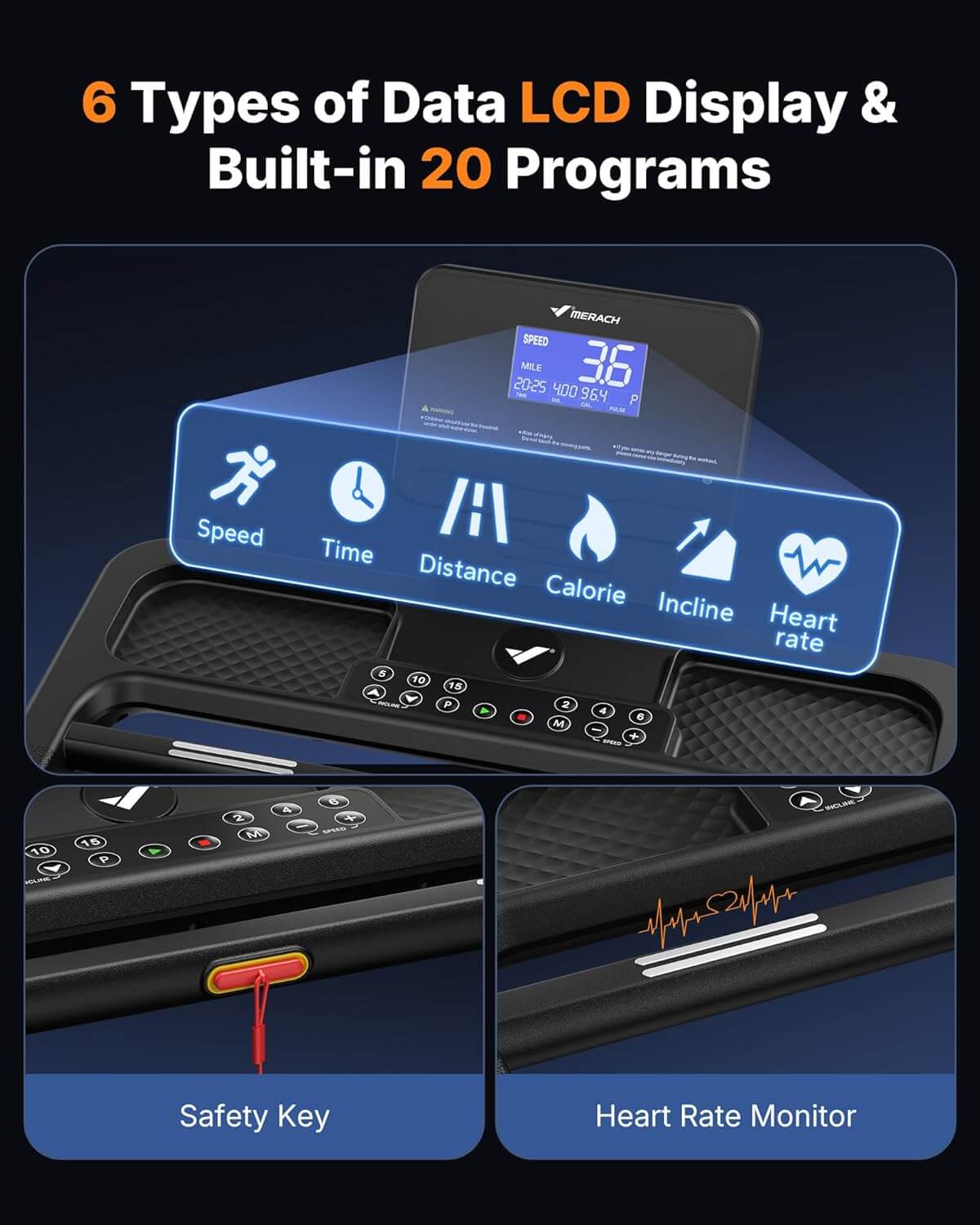 MERACH T31B1 Running Incline Foldable Treadmill