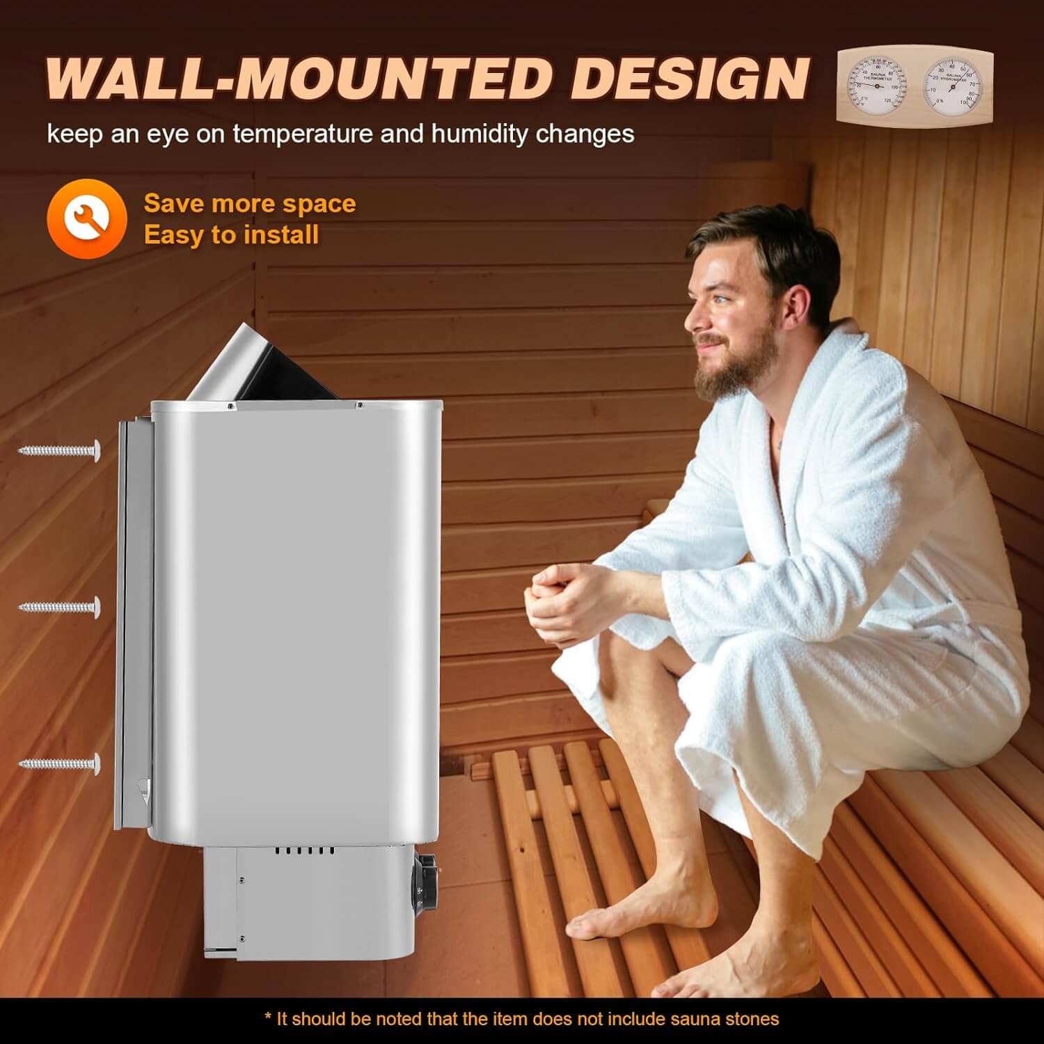 Mxmoonant 18.8" x 13.77" x 21.45" 220V Electric Sauna Heater
