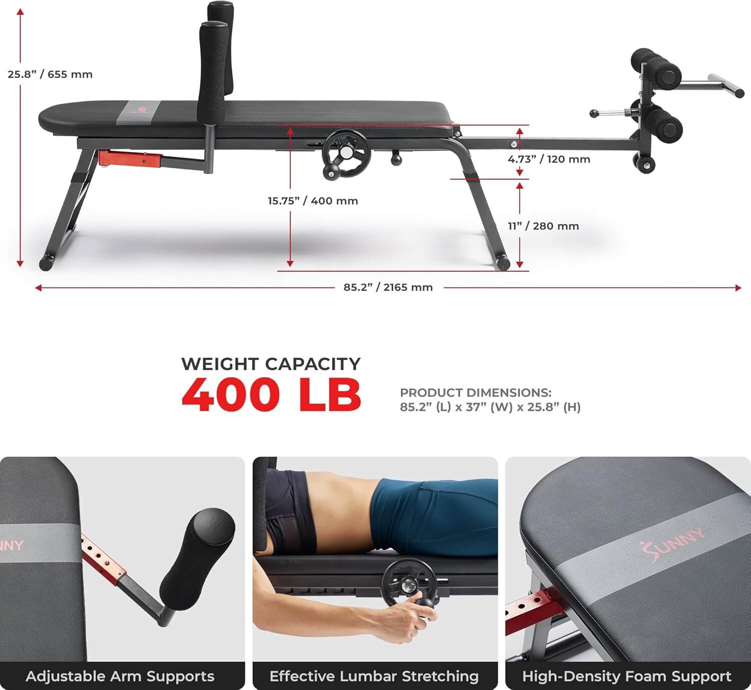Sunny Health & Fitness Full Body Decompression Bench/Table