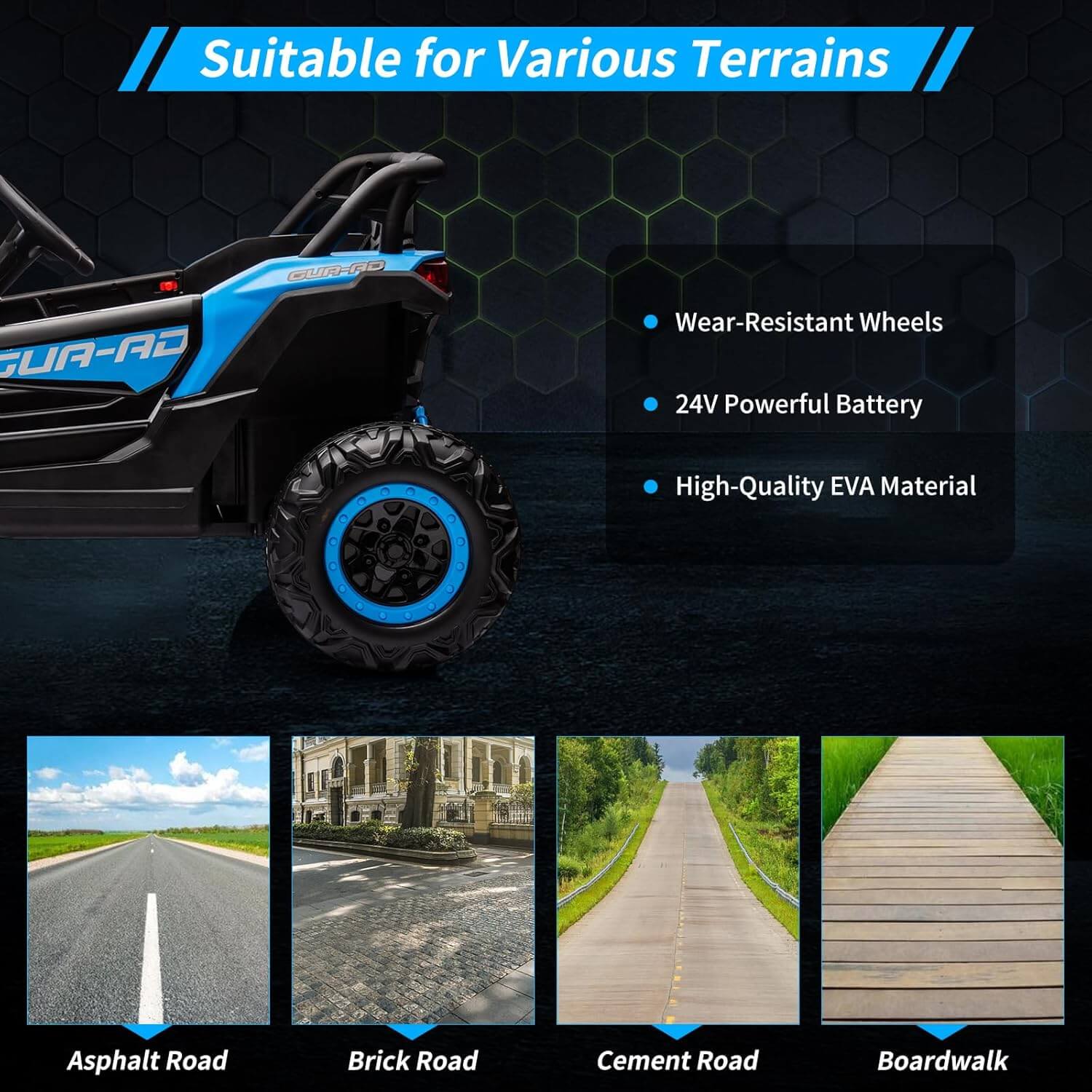 Nasitip 400W 24V Shock Absorbers Kids' Ride-On UTV Car