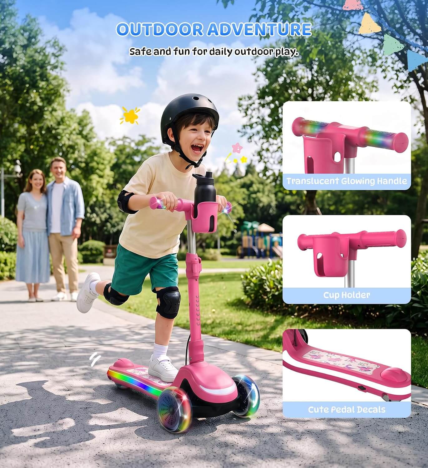 Zaprun ZB2PRO Kids' 3-Wheel Folding Electric Scooter