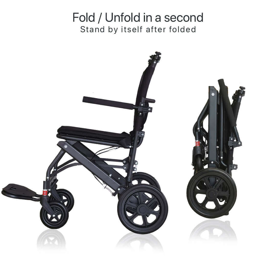 Active Transport Superlite L Manual Folding 2-in-1 Push Wheelchair & Walker
