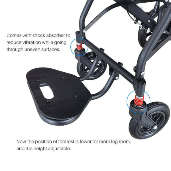 Active Transport Superlite L Manual Folding 2-in-1 Push Wheelchair & Walker