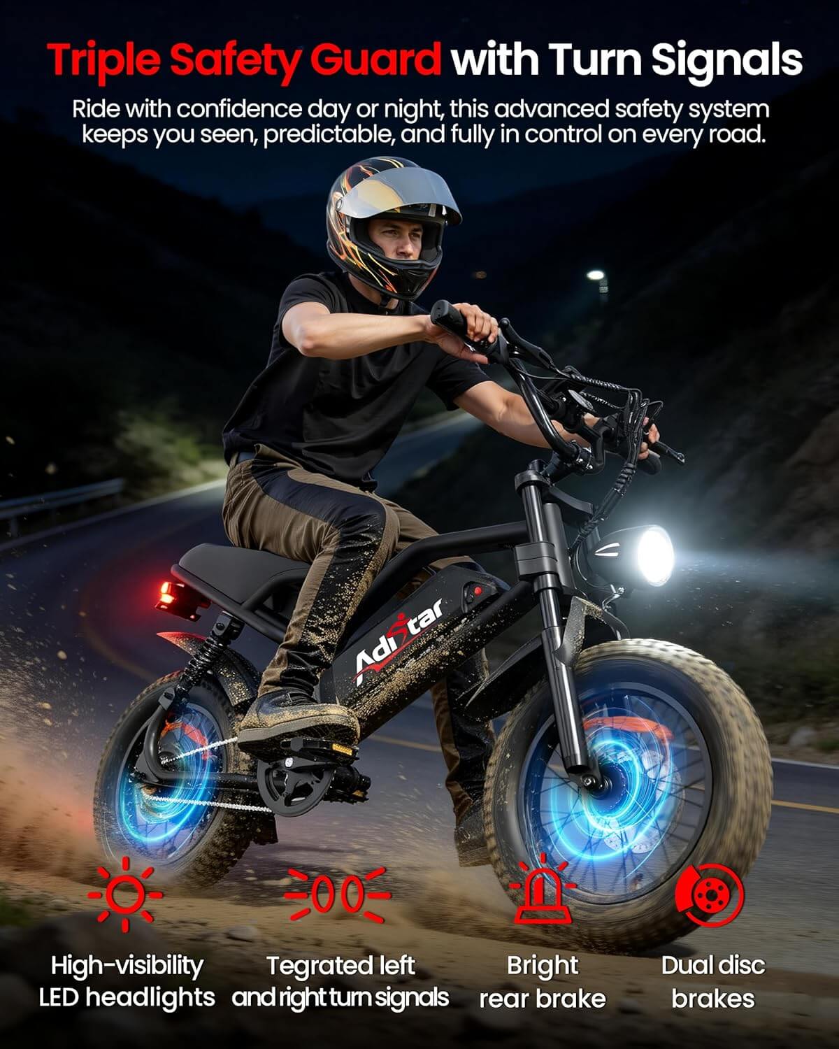 Adistar OS01 1500W 48V Full Suspension Fat Tire Electric Bike