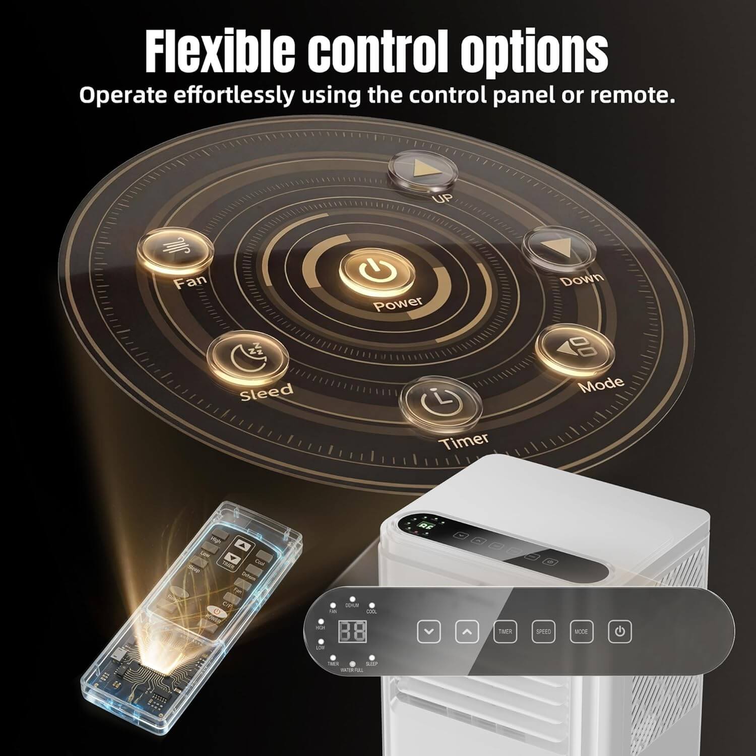 Akires 3-In-1 1000 BTU Portable Air Conditioner, Fan & Dehumidifier