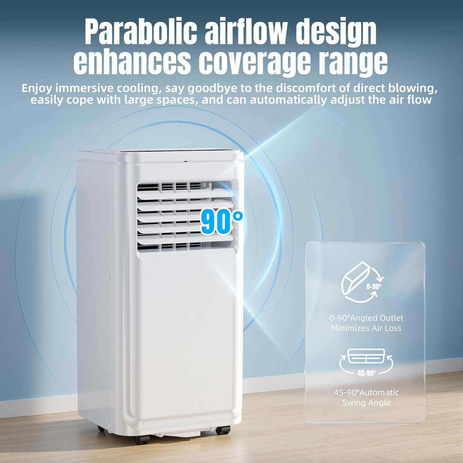 Akires 3-In-1 1000 BTU Portable Air Conditioner, Fan & Dehumidifier