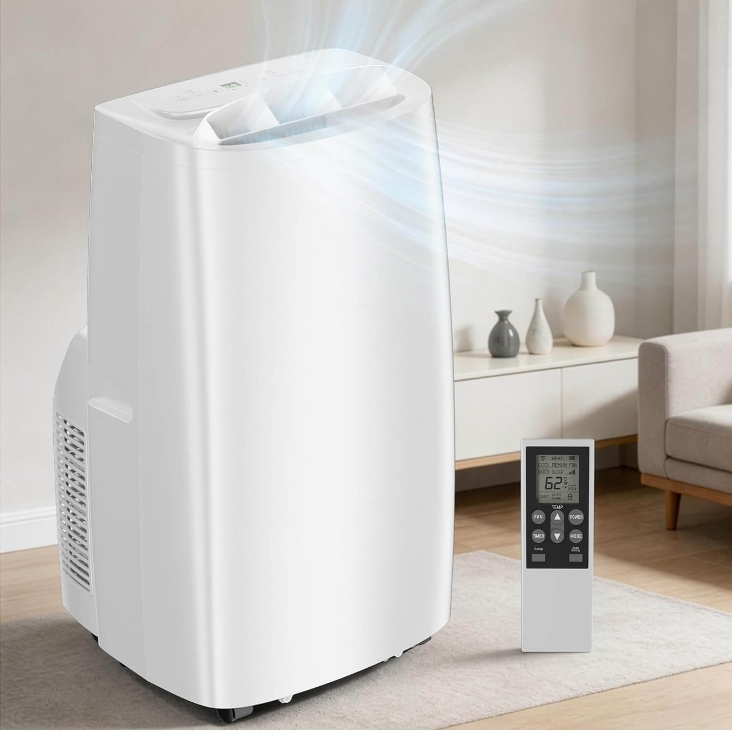 Akires 3-In-1 1000 BTU Portable Air Conditioner, Fan & Dehumidifier