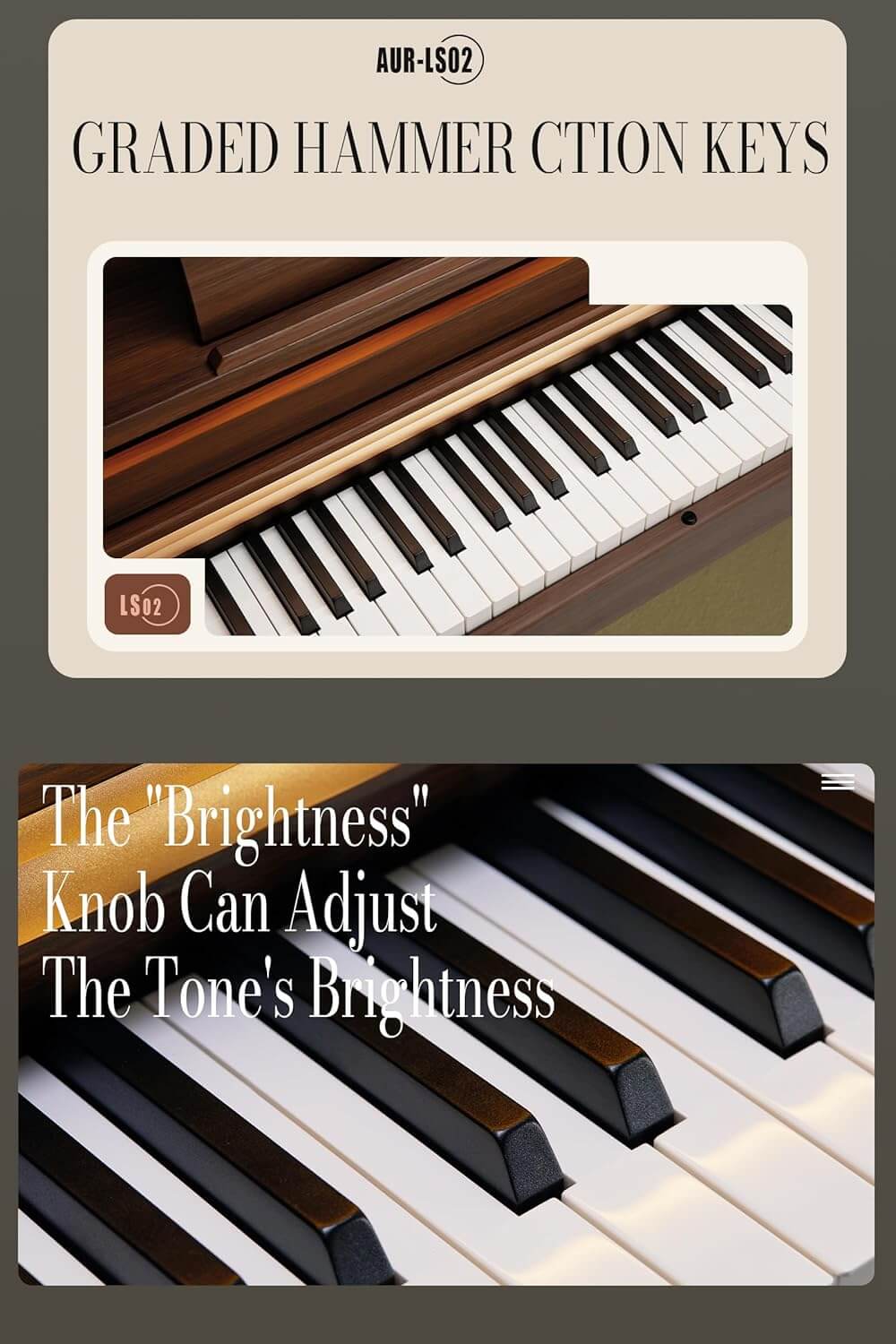 Aklot AUR-LS02 88-Key Upright Digital Piano