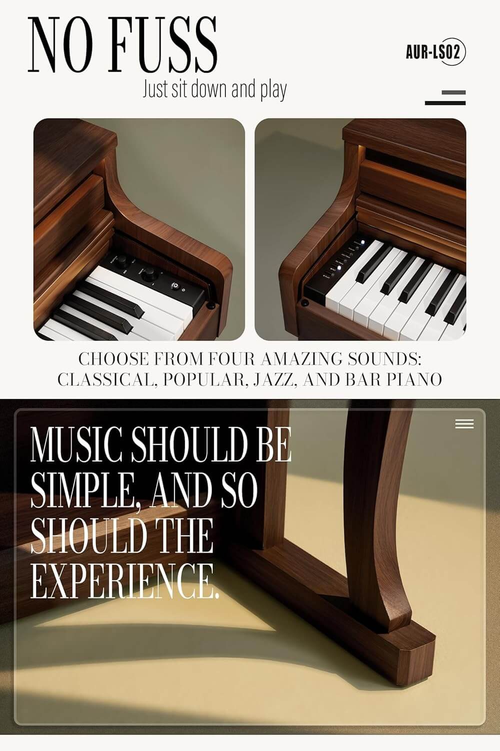 Aklot AUR-LS02 88-Key Upright Digital Piano