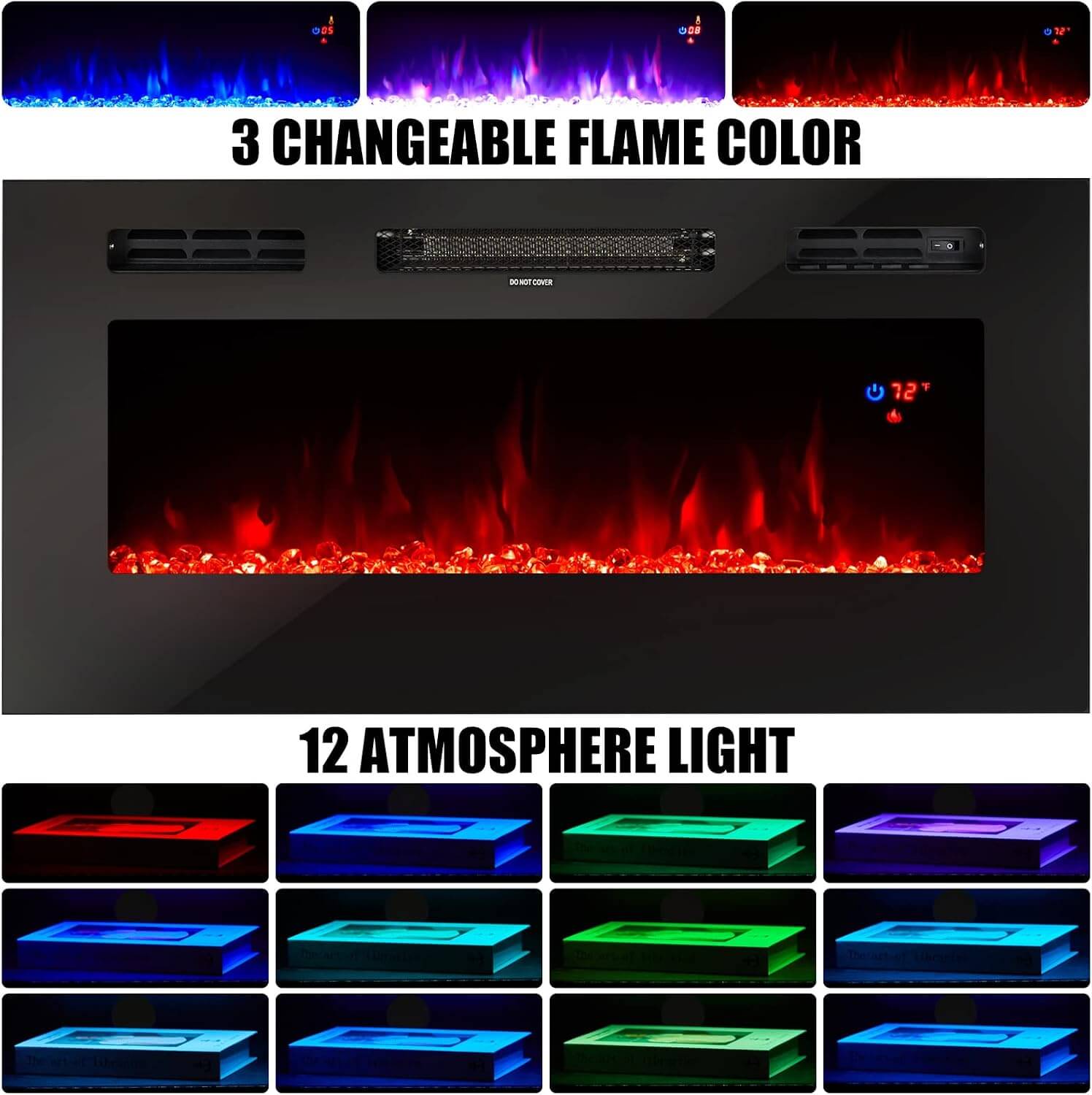Amerlife 70" TV Stand with 36" Electric Fireplace