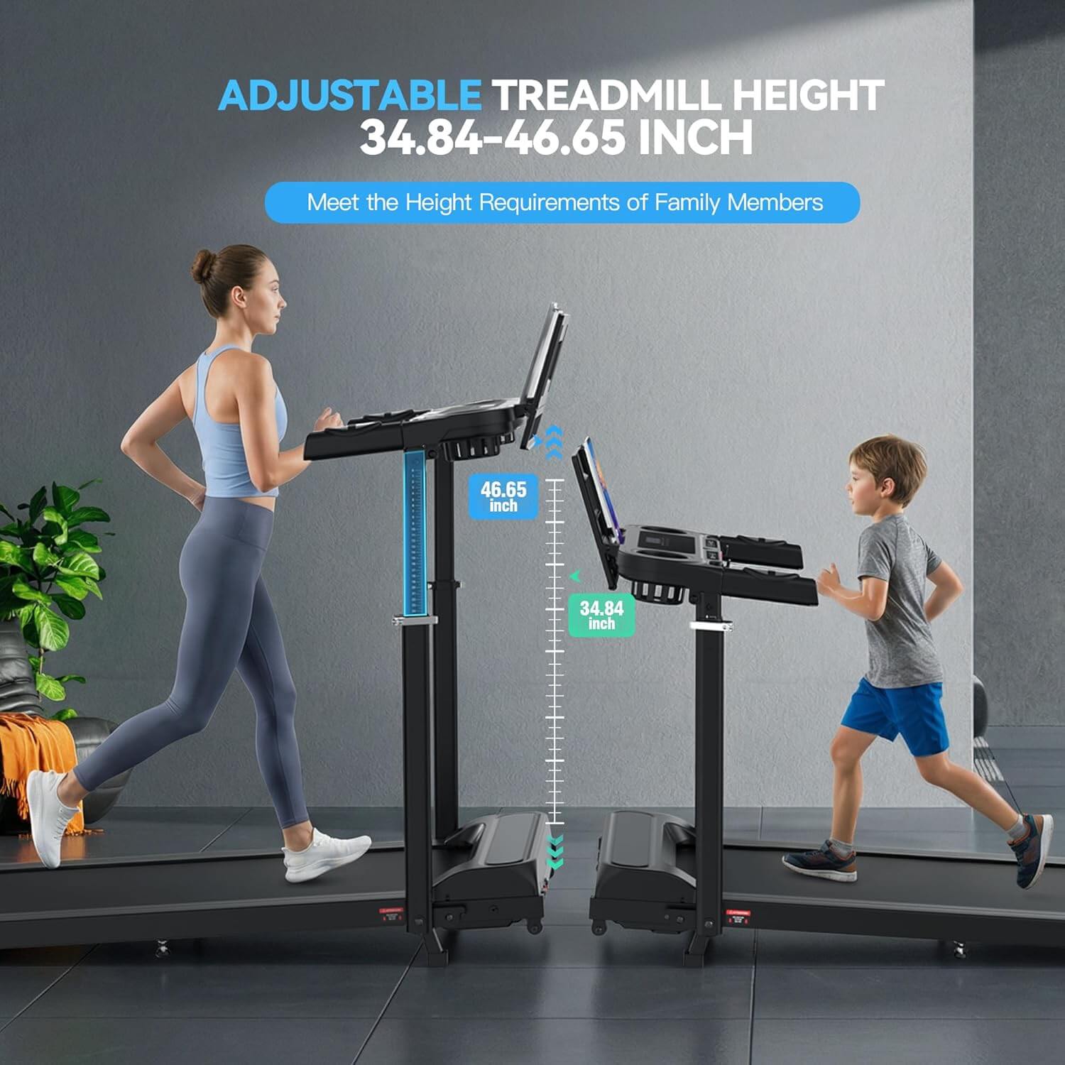 Ancheer Adjustable Height Walking Pad Treadmill w/ Desk Workstation