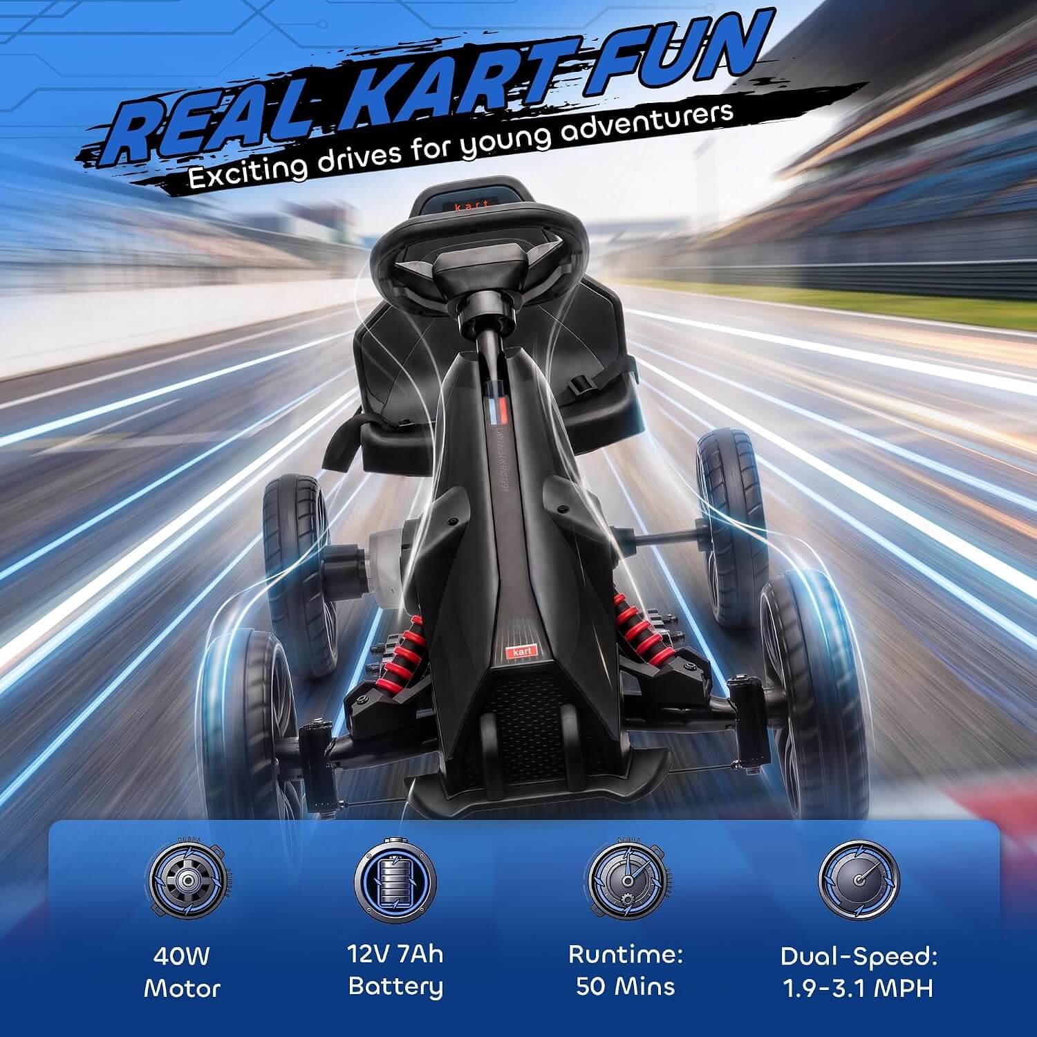 Aosom 12V Kids' Electric Go-Kart