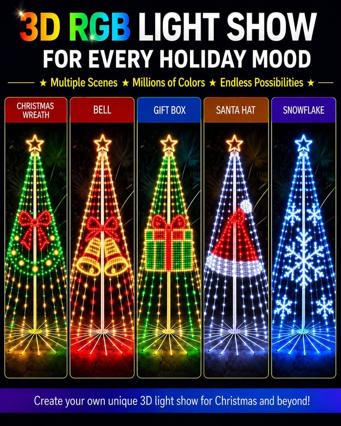 Aoycocr Smart Outdoor Christmas Tree Lights
