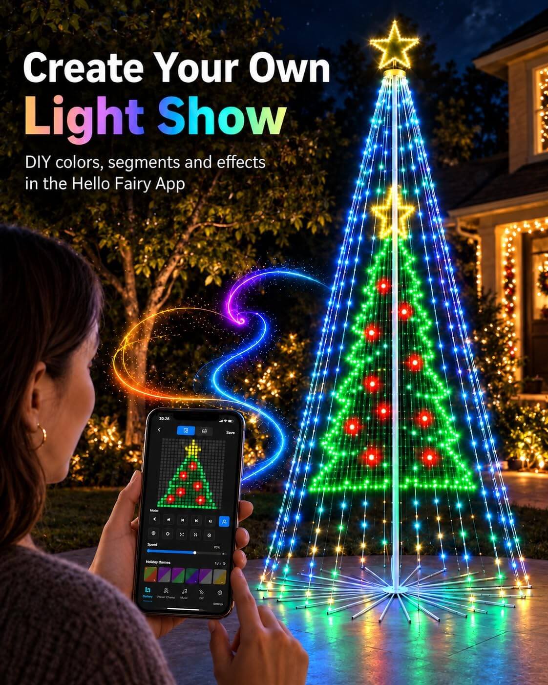 Aoycocr Smart Outdoor Christmas Tree Lights