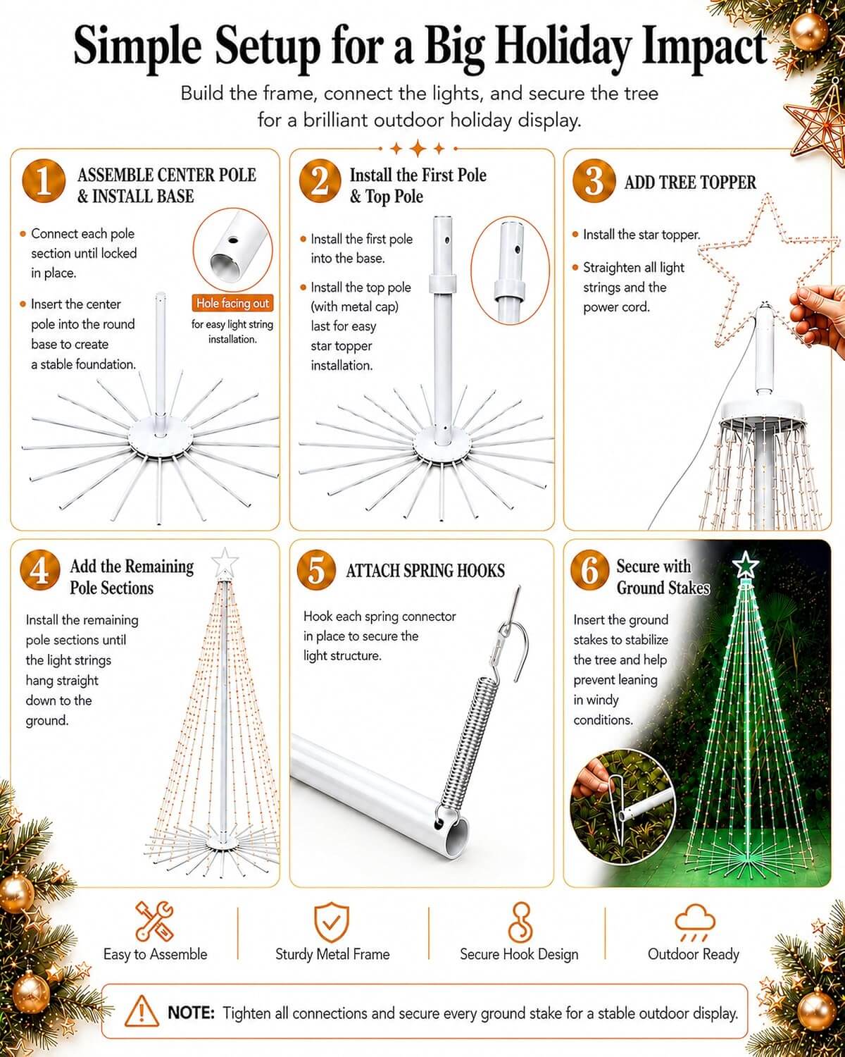 Aoycocr Smart Outdoor Christmas Tree Lights
