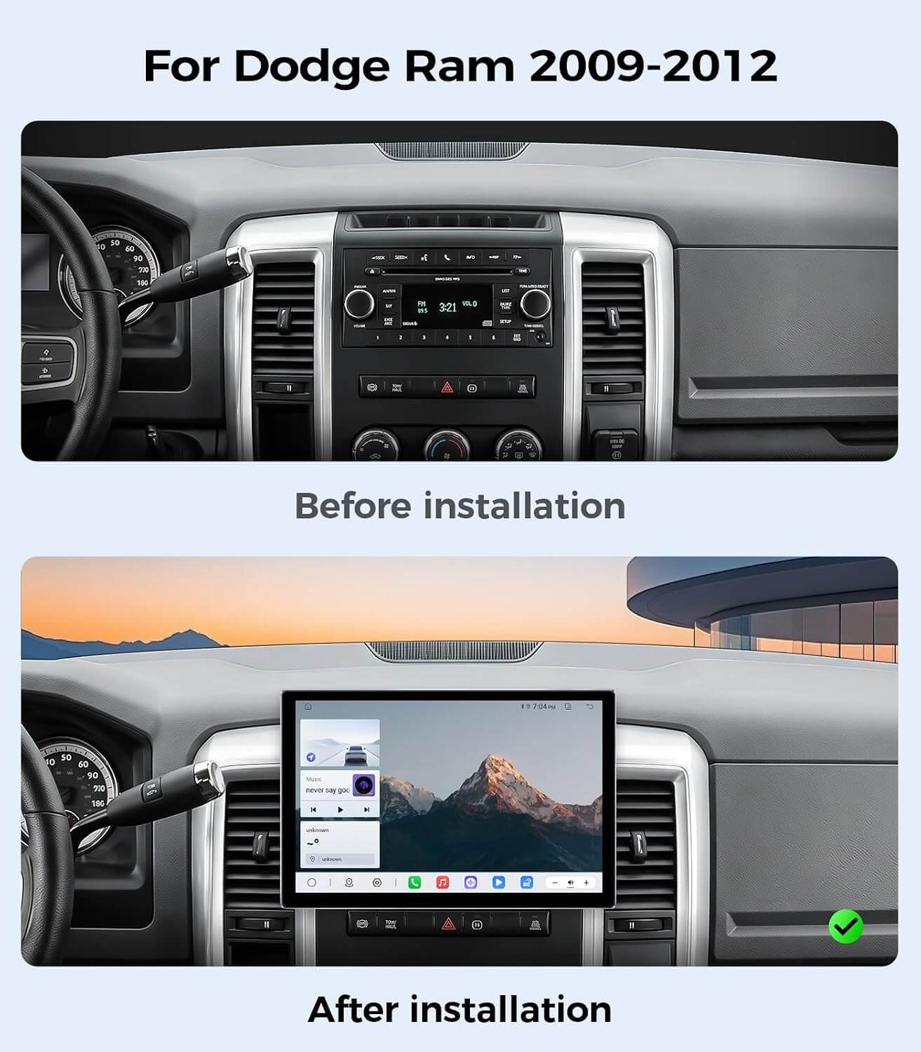 ApexNav 11.5" Car Radio for Dodge Ram 1500 2500 3500 (2009-2012)