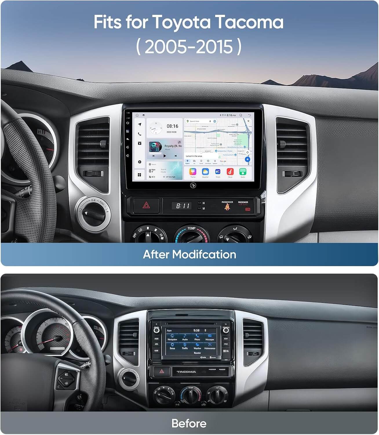 ApexNav 9" Bluetooth Car Infotainment System for Toyota Tacoma 2015-2025