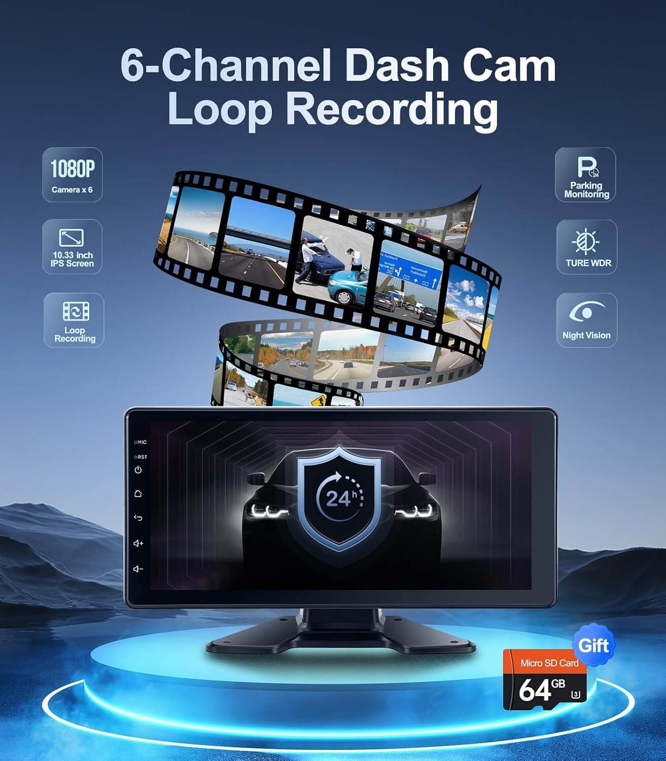 ApexNav/Seventour 6-Channel 1080P Dash Cam Backup Camera System