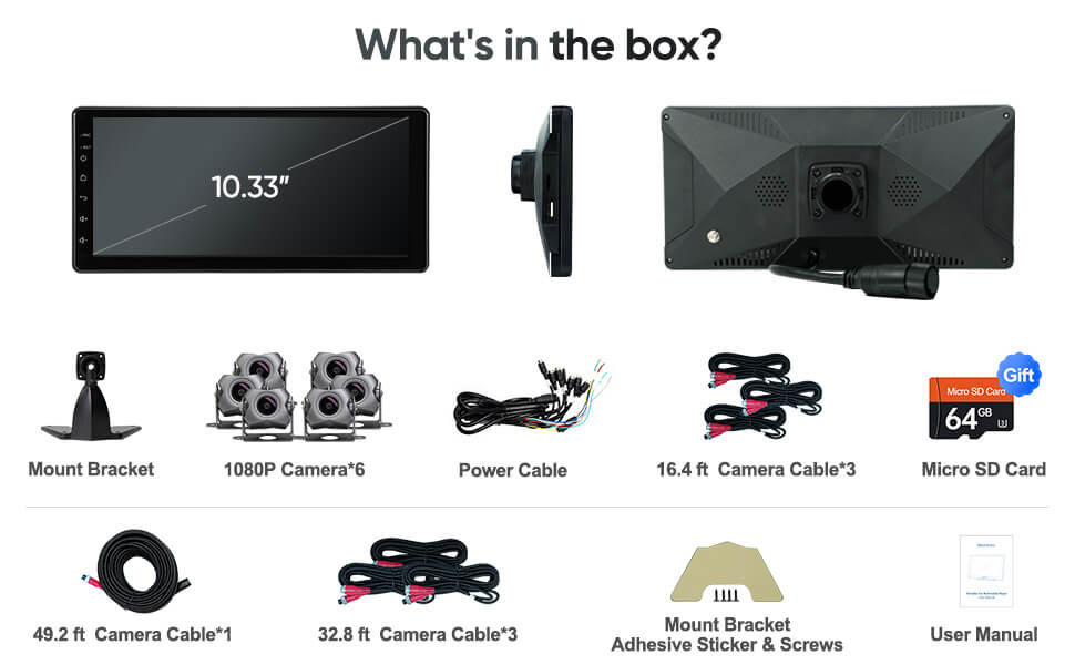 ApexNav/Seventour 6-Channel 1080P Dash Cam Backup Camera System