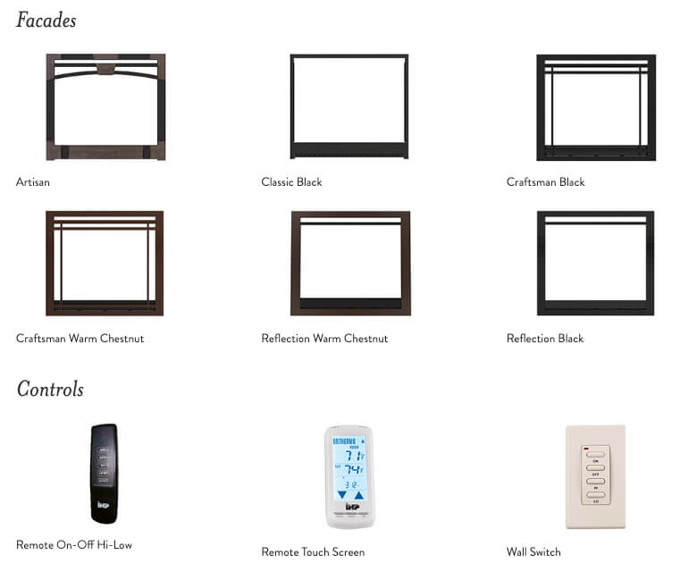 Astria ALTAIR 40" Traditional Top/Rear Front View Direct Vent Gas Fireplace