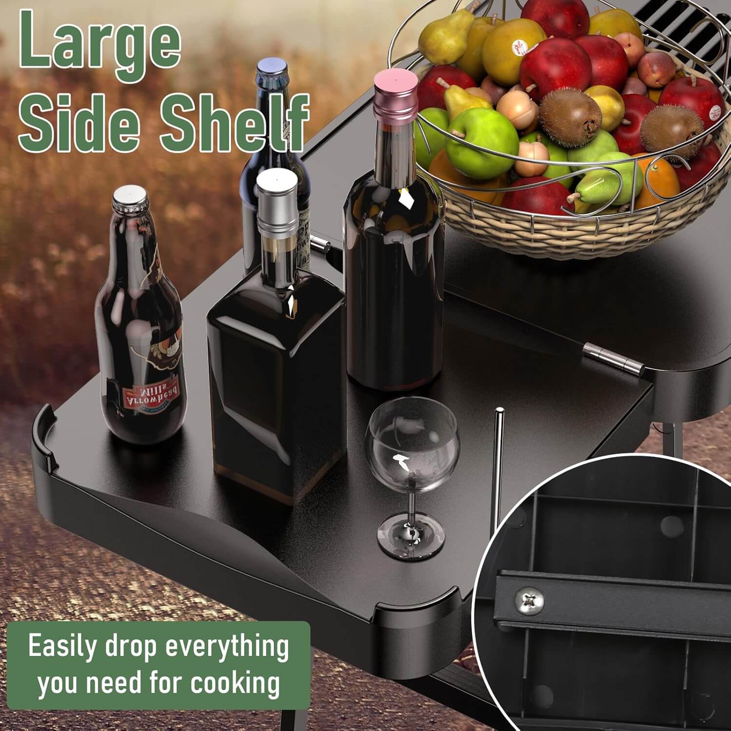 BBQMall 26"/30"/34" Portable Outdoor Grill Stand/Cart