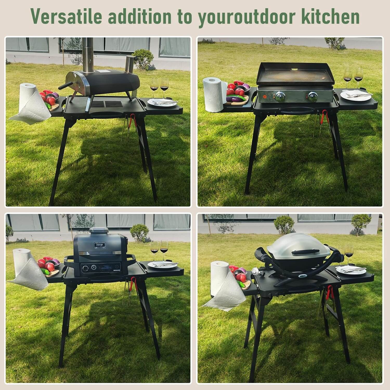BBQMall 26"/30"/34" Portable Outdoor Grill Stand/Cart