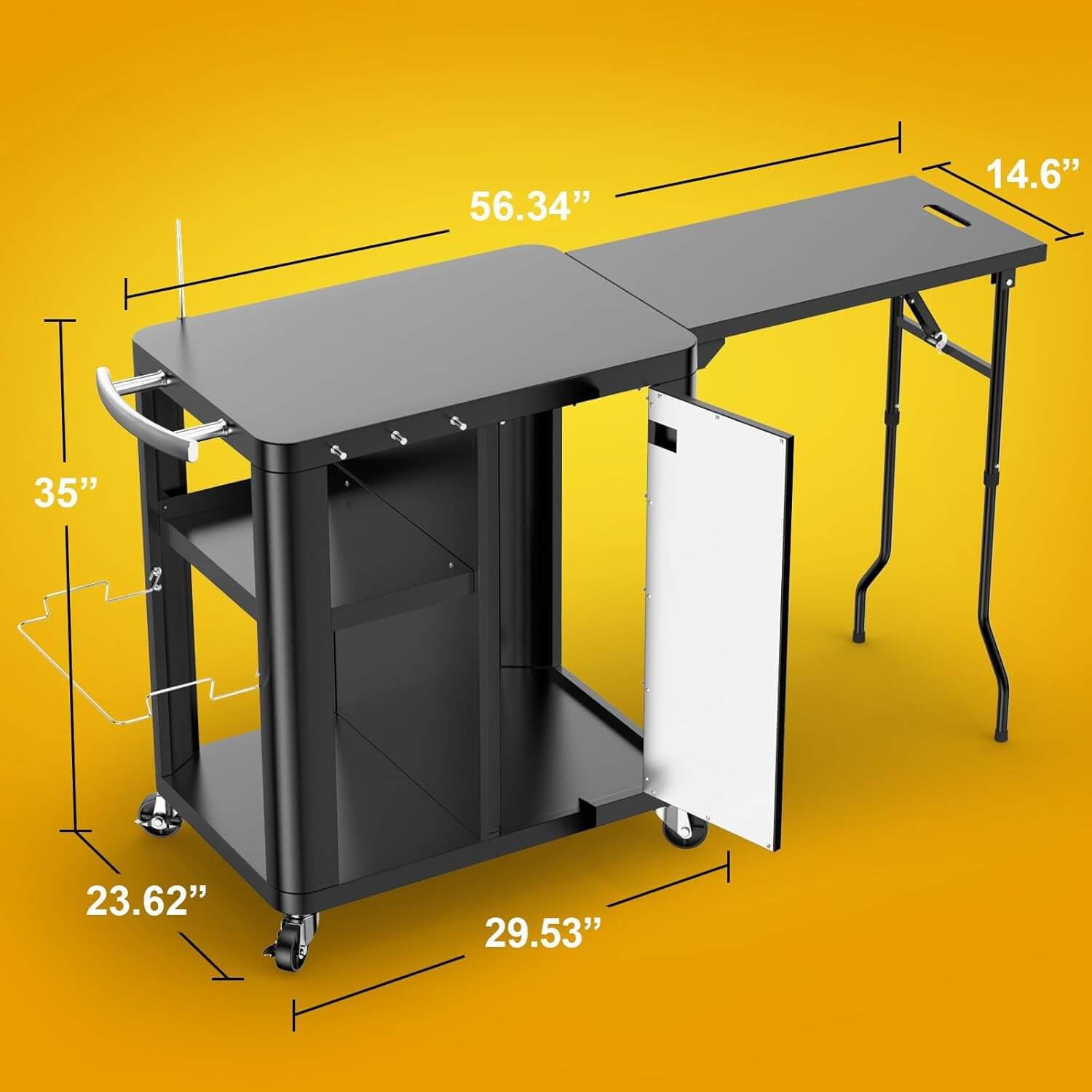 BBQMall 57"x24"x35" Outdoor Grill Stand/Cart, Model 30090