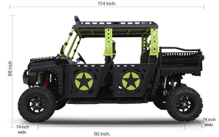 2024 BMS Motor Beast 4 Seater 1000cc 4WD/2WD Utility Terrain Vehicle UTV