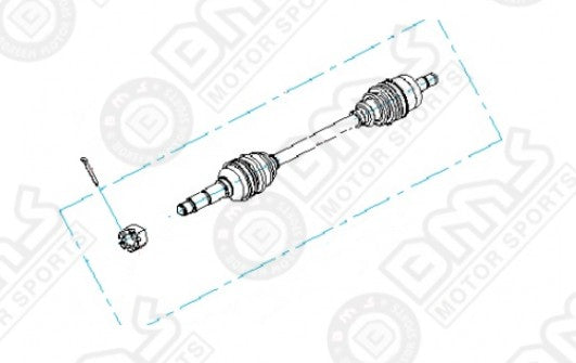 BMS Motor Replacement FRONT CV AXLE (PASSENGER SIDE) for RANCH PONY 800 F2 UTV