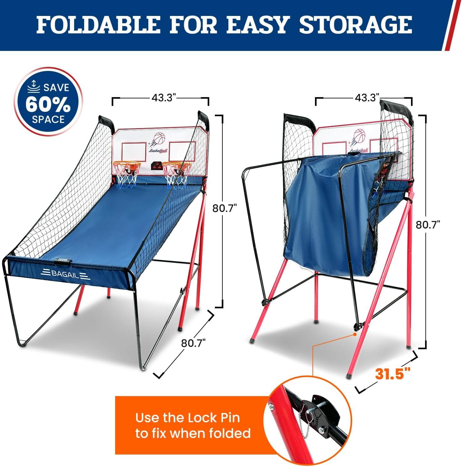 Bagail Electronic Basketball Shooting Arcade Game