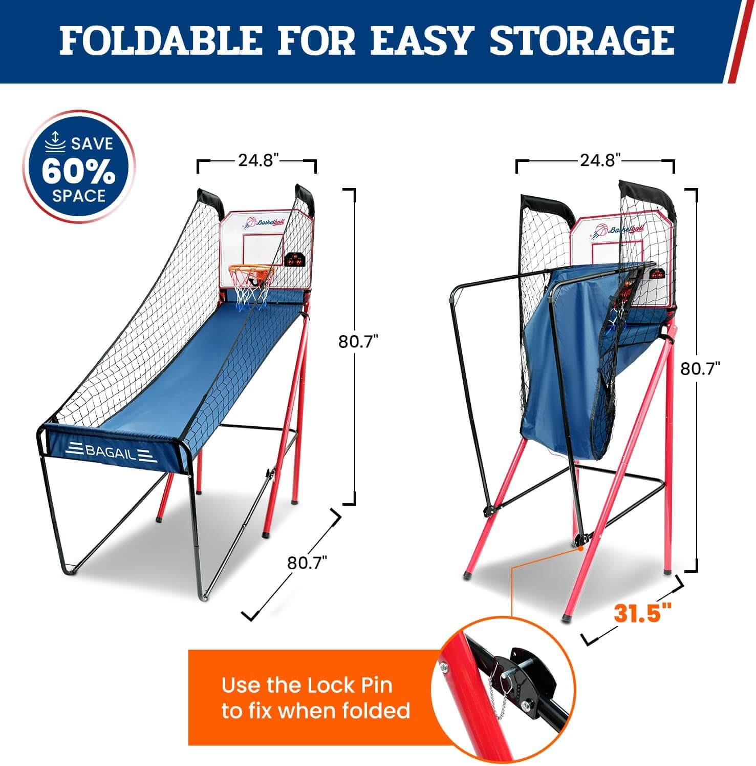 Bagail Electronic Basketball Shooting Arcade Game