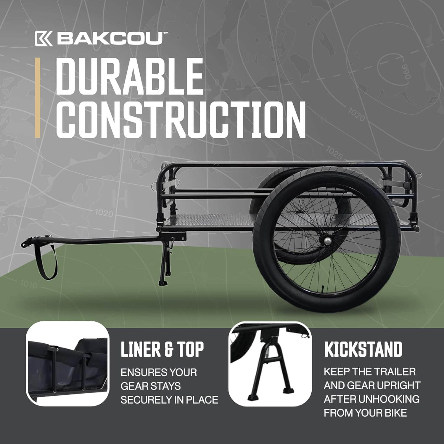Bakcou (BackCountry) FOLDING CARGO Bike Trailer