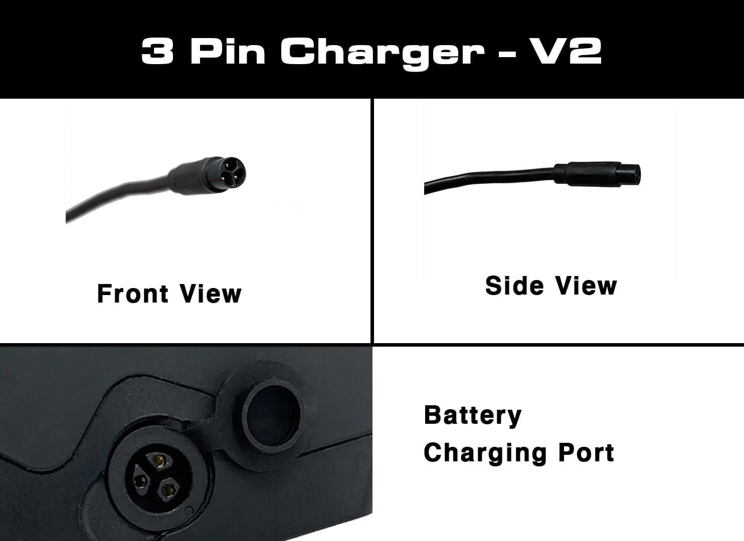 Bakcou Replacement 48V 2 AMP BATTERY CHARGER for Mule/Flatlander Electric Bikes