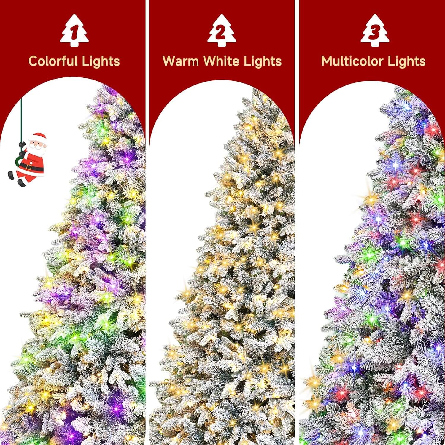 Bobkid WHITE SNOW Pre-Lit LED Spinning Christmas Tree