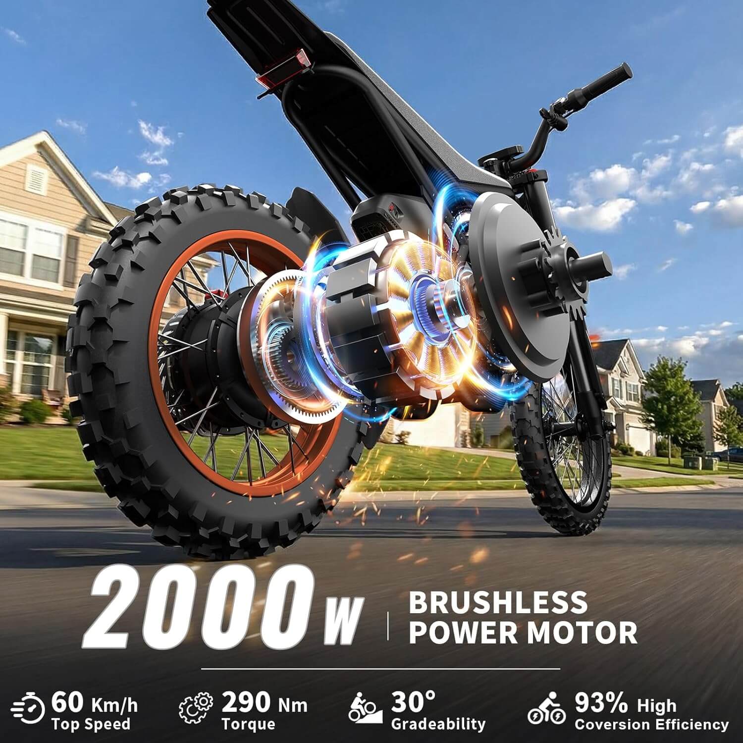 Bootime GT54 2000W Full Suspension All Terrain Electric Dirt Bike