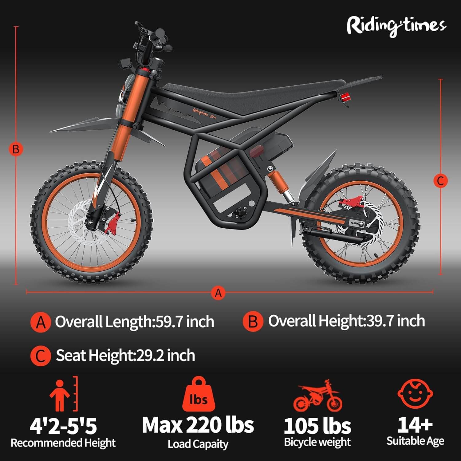 Bootime GT54 2000W Full Suspension All Terrain Electric Dirt Bike