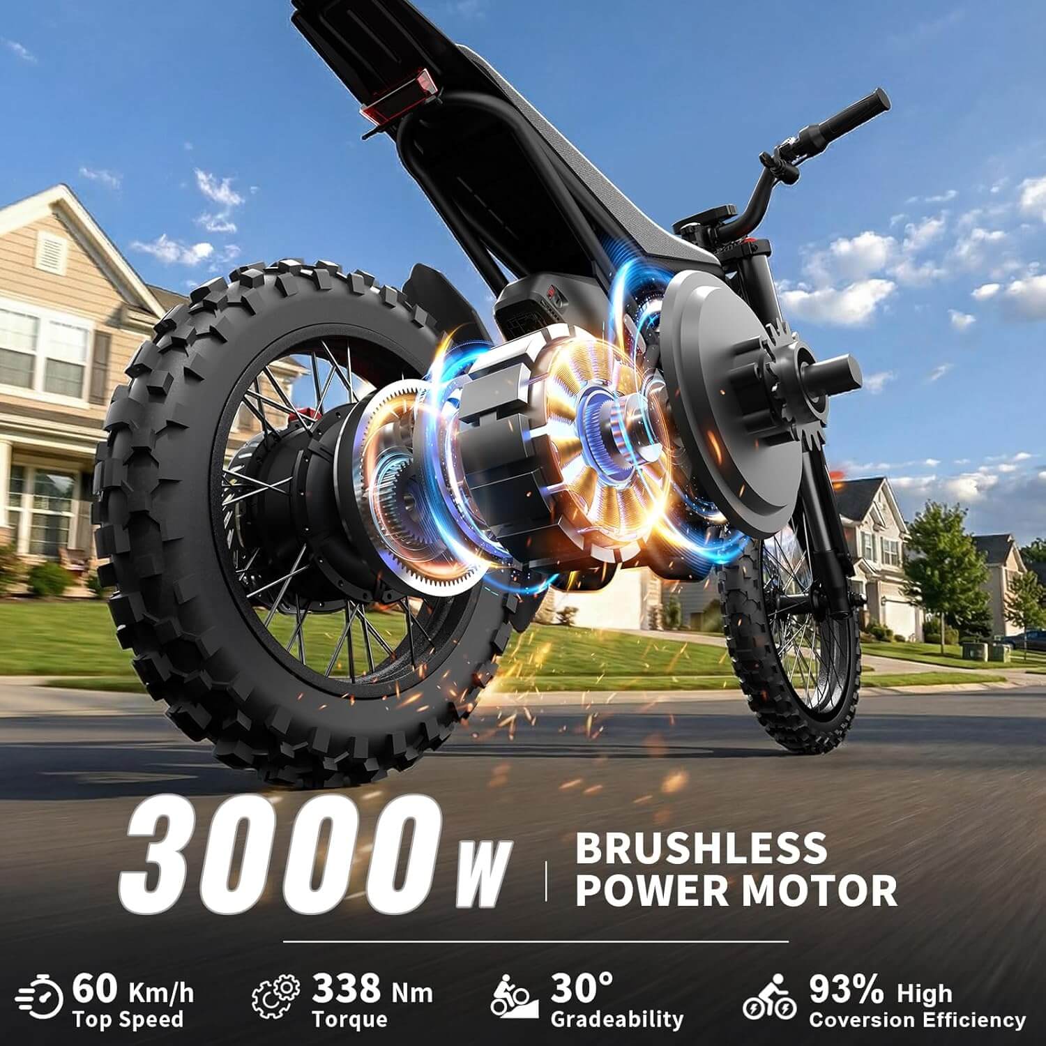 Bootime GT54 PRO 3000W Full Suspension All Terrain Electric Dirt Bike
