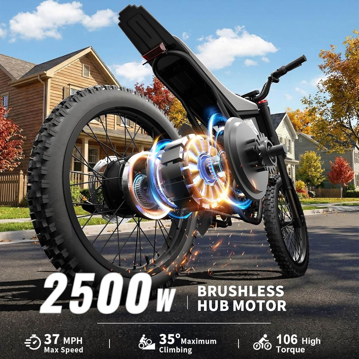 Bootime GT73 2500W Full Suspension All Terrain Electric Dirt Bike