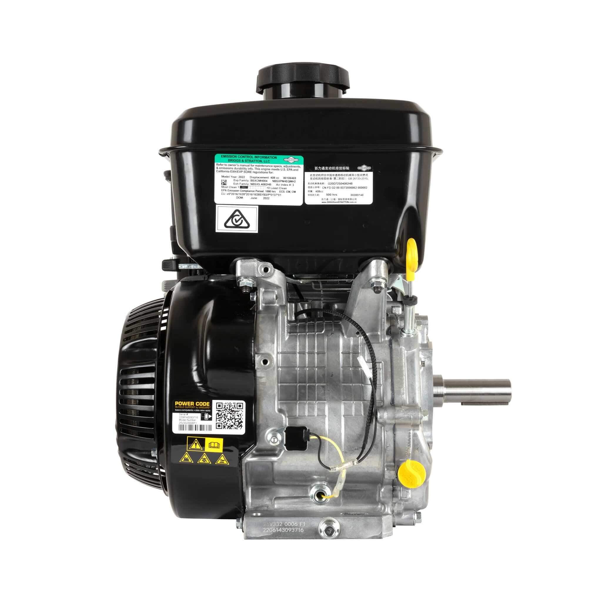 Briggs & Stratton Vanguard 14.0 HP 408cc Horizontal Shaft Single Cylinder Engine 25V332-0006-F1