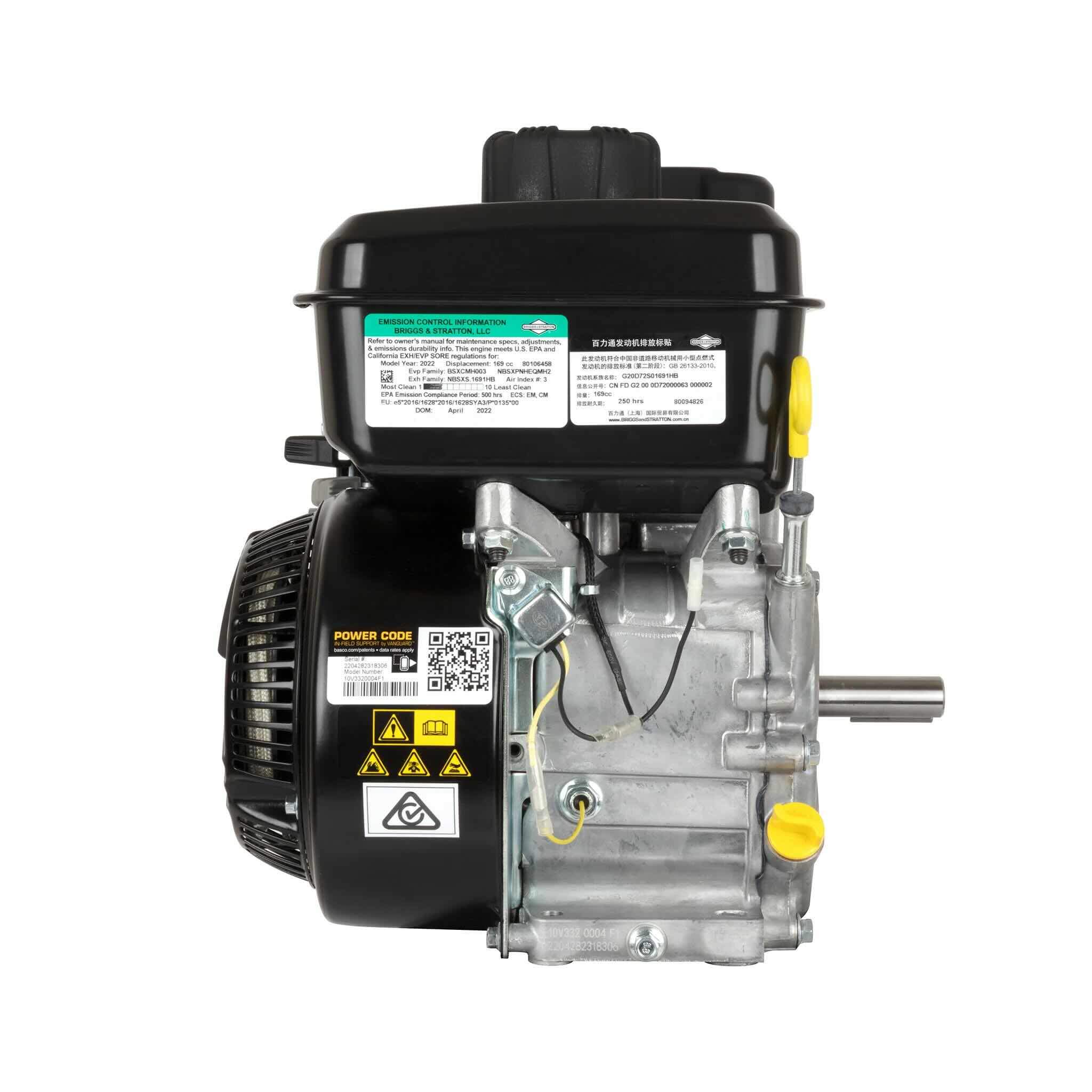 Briggs & Stratton Vanguard 5.0 HP 169cc Horizontal Shaft Single Cylinder Engine 10V332-0004-F1