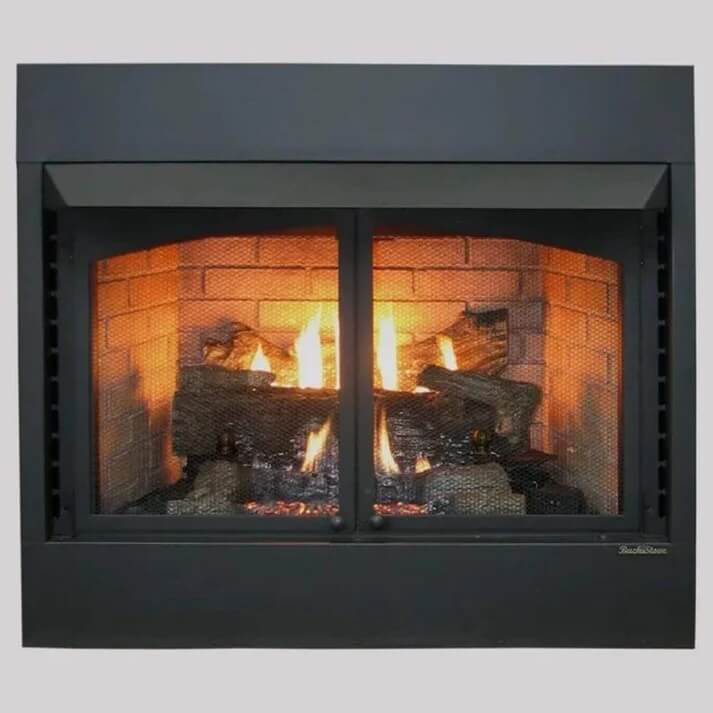 Buck NV ZCBBXL 36" Zero Clearance Builders Firebox, EmberVision 100 Logs