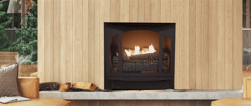 Buck T-33 Series Vent Free Gas Stove w/ Legs, DX18 Gas Logs & Blower