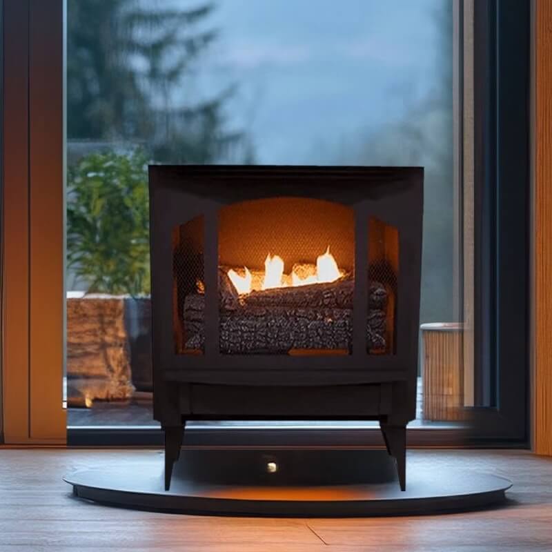 Buck T-33 Series Vent Free Gas Stove w/ Legs, DX18 Gas Logs & Blower